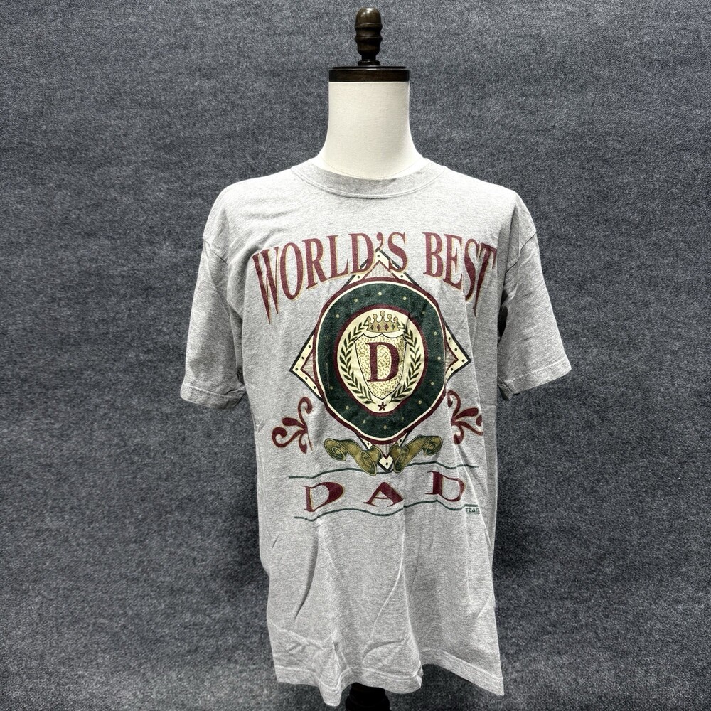 Vintage Worlds Best Dad T-Shirt Mens XL Team Edition Crest Graphic Tee
